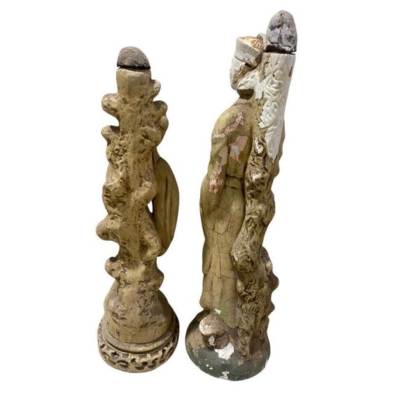 JAPANEES COUPLE Traveling Man and Woman Statue Sculpture Vintage - Picture 2 of 6